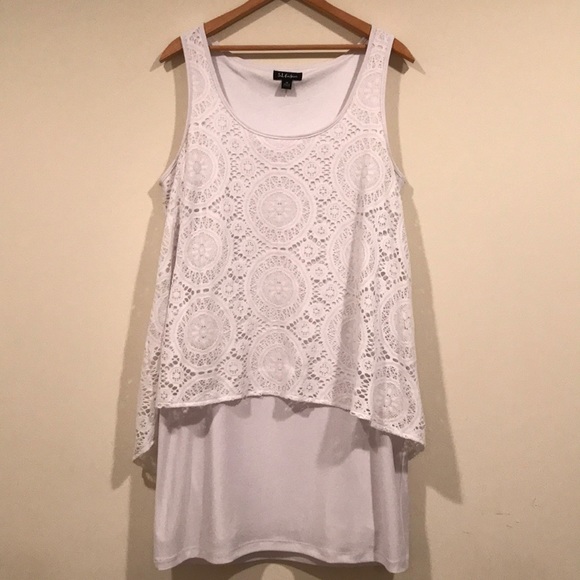 S.L. Fashions Dresses & Skirts - Plus Size Mini White Lace Dress